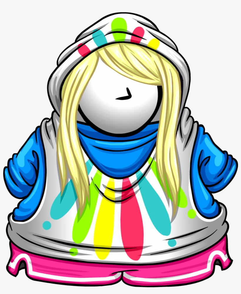 Color Splash Hoodie - Neon Items Club Penguin, transparent png download
