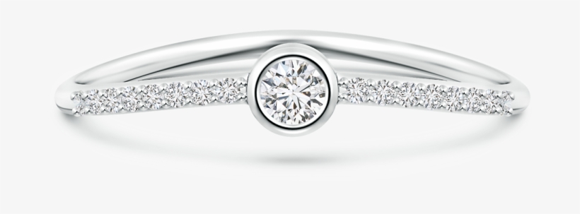 Bezel Set Lab Grown Diamond Wave Promise - Engagement Ring, transparent png download