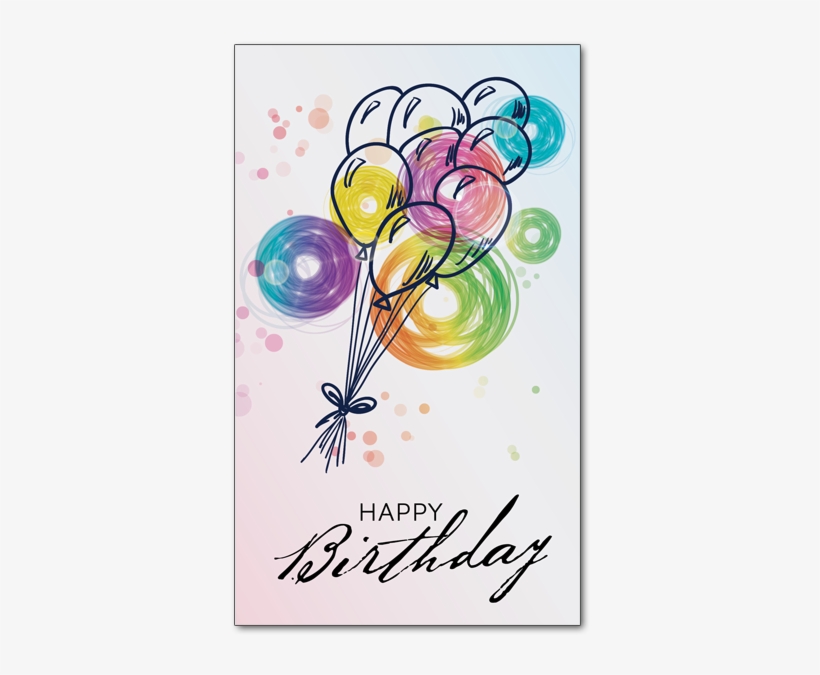 C775 - Illustrated Balloons - Artsy Birthday Wishes, transparent png download