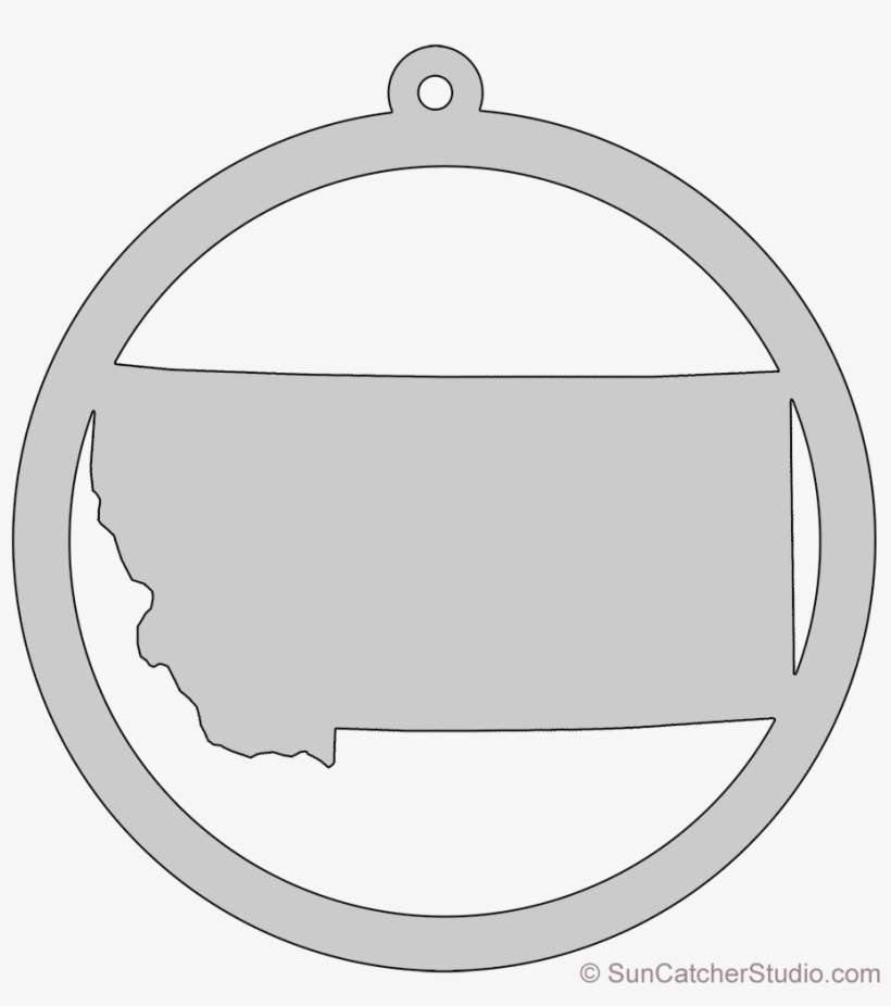 Montana Map Circle Free Scroll Saw Pattern Shape State - バス停 風 看板, transparent png download
