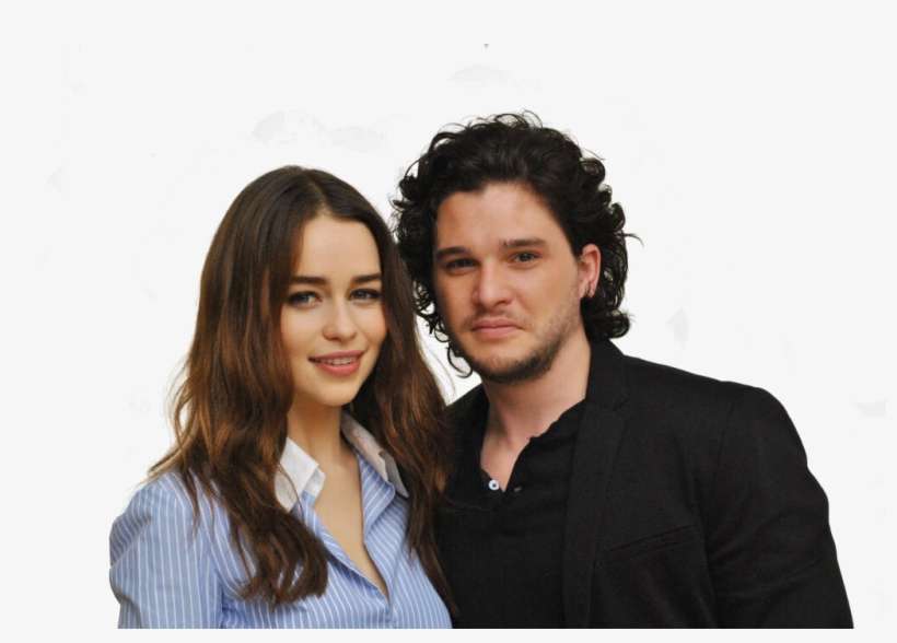 Emilia Clarke And Kit Harington Png [render] - Kit Harington And Emilia Clarke On Set, transparent png download