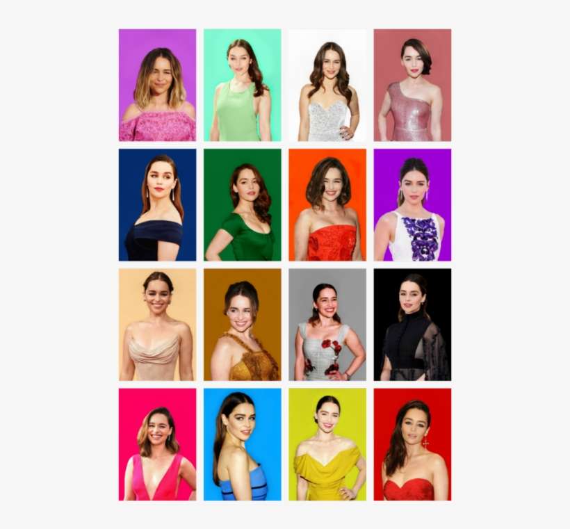 The Color Looks Of Emilia Clarke - Collage, transparent png download