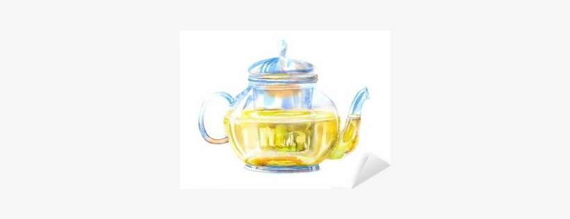 Glass Teapot Of A Green Tea - Drink, transparent png download