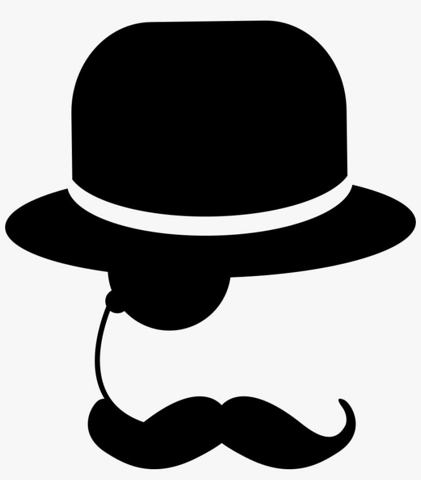 Elegant Man With One Eyeglass Mustache And Hat Comments - Sombrero Y Bigote Png, transparent png download