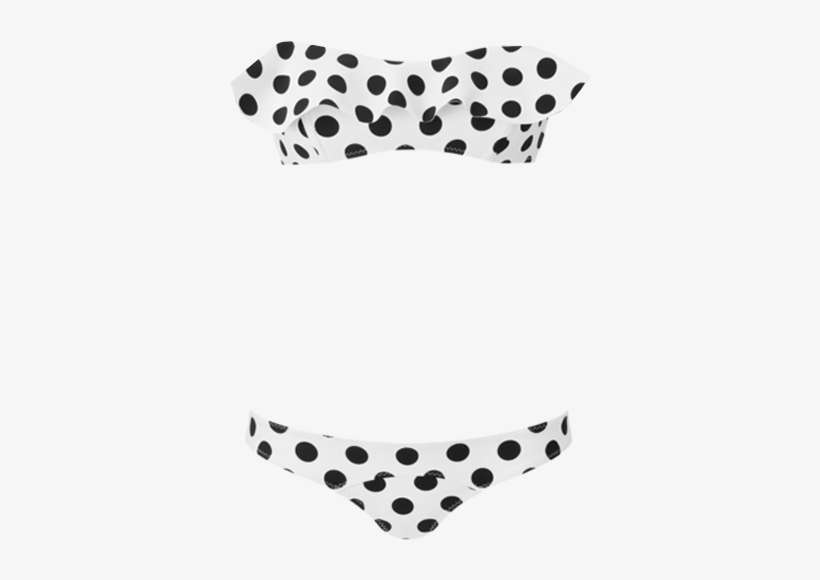 Natalie Black And White Polka Dot Bonded Flounce Bikini - White Polka Dot Bikini, transparent png download