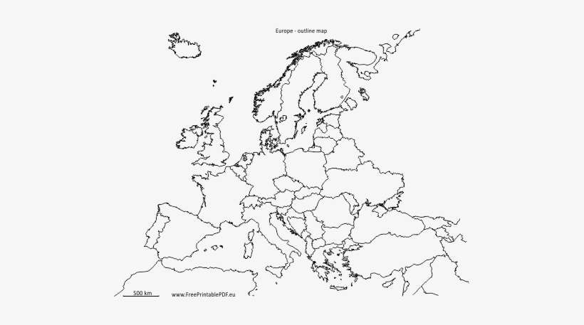 Outline Map Of Europe Pdf Printable Black And White Blank Map Of 