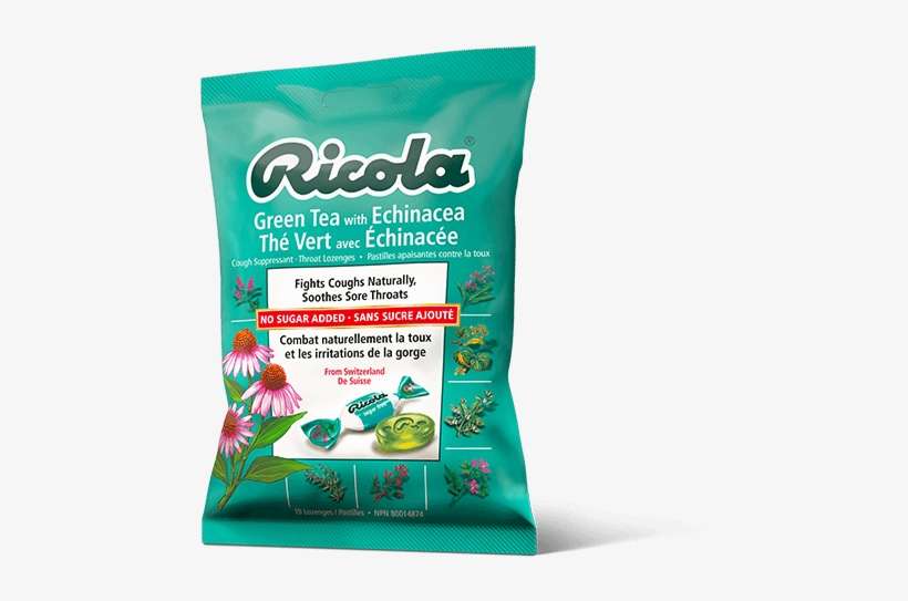 Greentea-echinacea Bag 75 Oz - Ricola Herb Throat Drops, Swiss Cherry - 45 Count, transparent png download