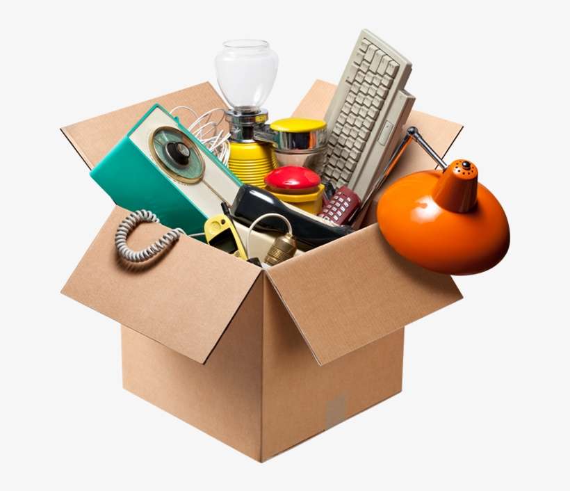 Yard Sale Items Png - Box Of Old Stuff, transparent png download