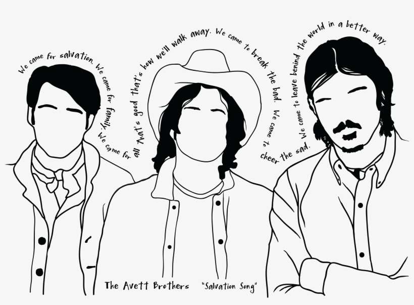 Avett Brothers Illustration - Line Art, transparent png download