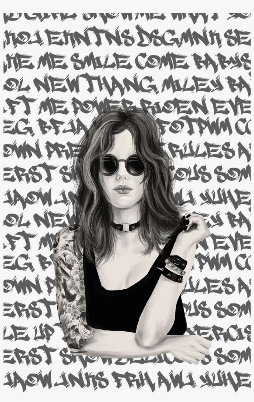 Tattoo Girl Black - Girl, transparent png download
