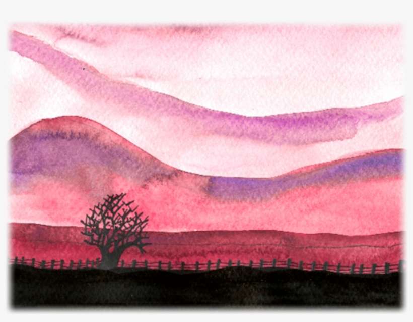 A Very Sharp Edge Along The Hill Top Helps Create A - Painting, transparent png download