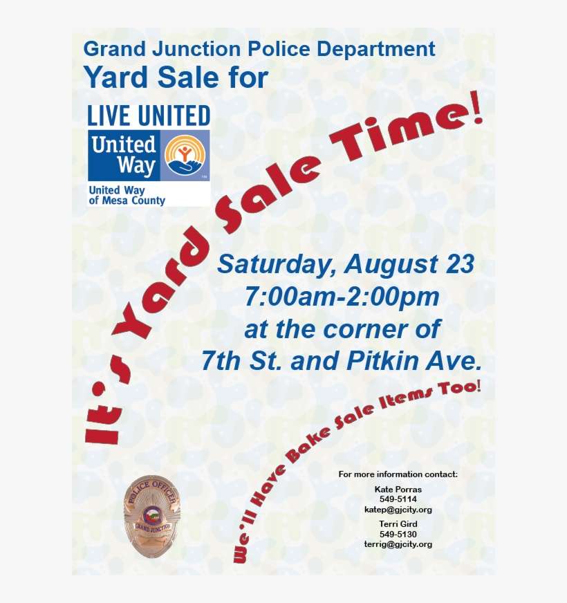 Public Yard Sale For United Way 2014 Flier - United Way, transparent png download