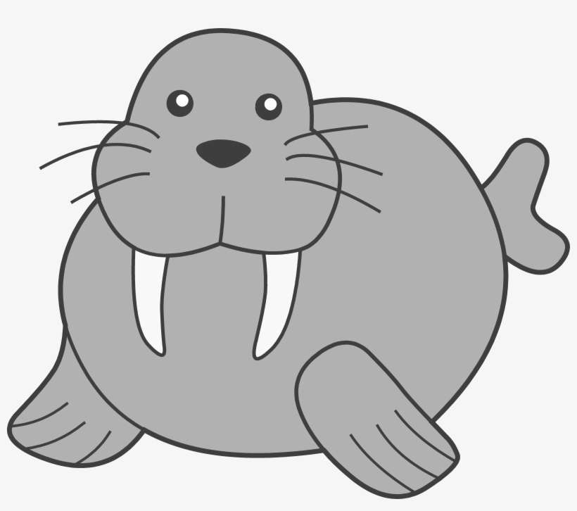 Sea Lion Clipart Cute - Walrus Clip Art, transparent png download