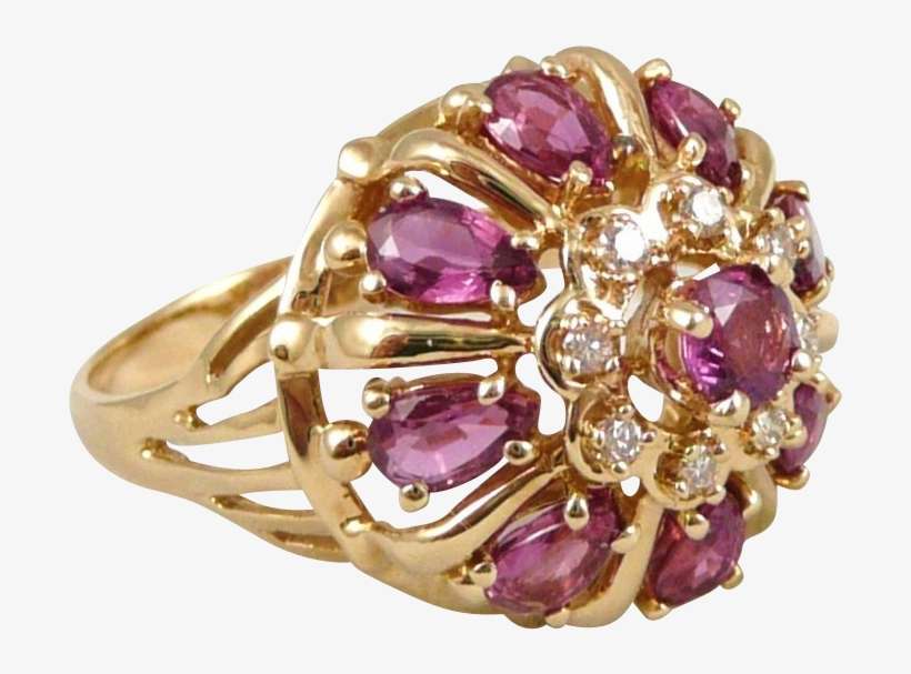 14k Gold Franklin Mint Ruby And Diamond Princess Crown - Pre-engagement Ring, transparent png download