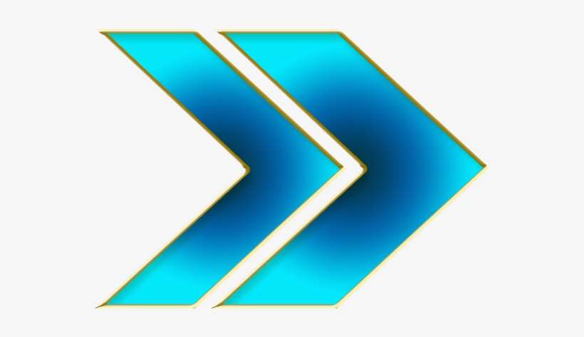 Double Arrow Cyan Right - Portable Network Graphics, transparent png download