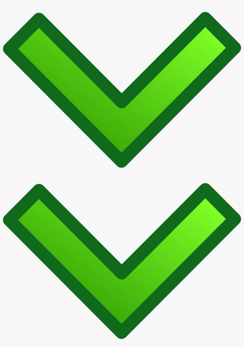 Green Down Double Arrows Set Svg Clip Arts 426 X 583, transparent png download