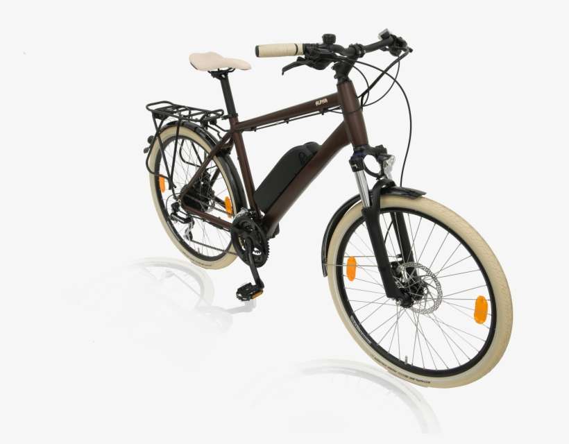 Batribike Alpha E Bike Hybrid Brown Shadow Front Qtr - Bicycle, transparent png download