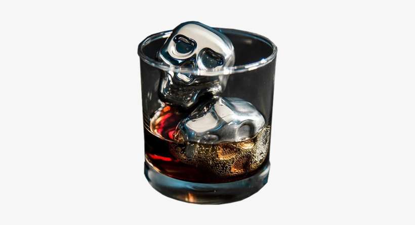 Metal Skull Ice Cube - Whiskey Skull Ice Cubes, transparent png download