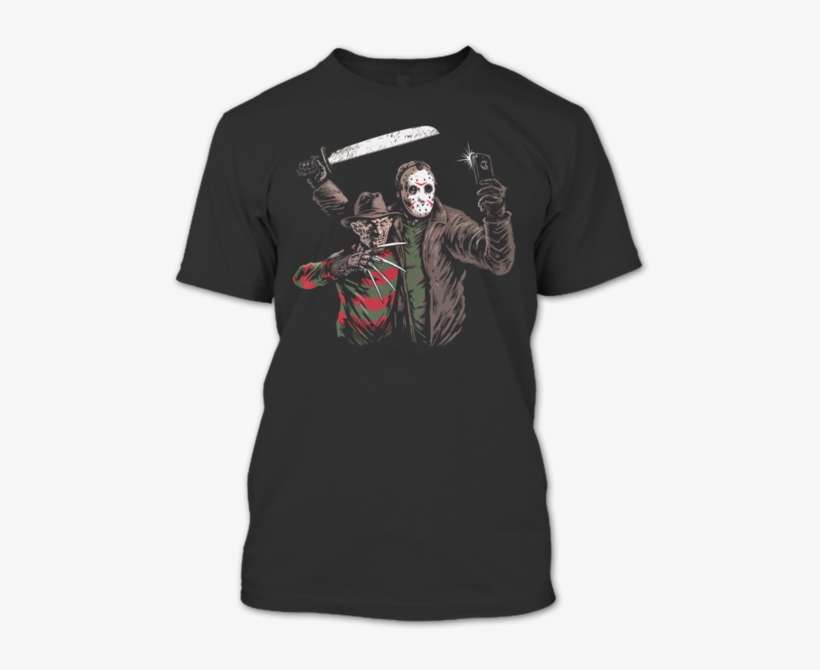 Jason Voorhees And Freddy Krueger Take A Selfie T Shirt - Schorem T Shirt, transparent png download