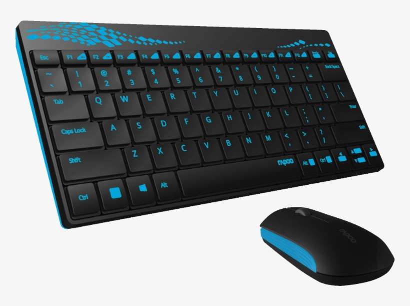 Rapoo 8000 Wireless Keyboard & Mouse Combo - Rapoo Keyboard Mouse Wireless, transparent png download