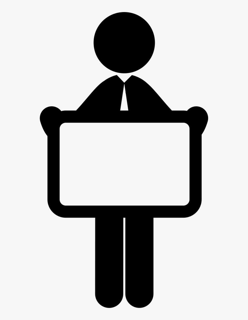 Man Holding Blank Billboard Comments - Money Stick Figure Png, transparent png download