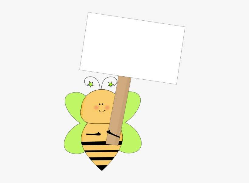 Dog With Blank Sign Clipart Free Clipart Design Download - Bee Clipart Holding Sign, transparent png download