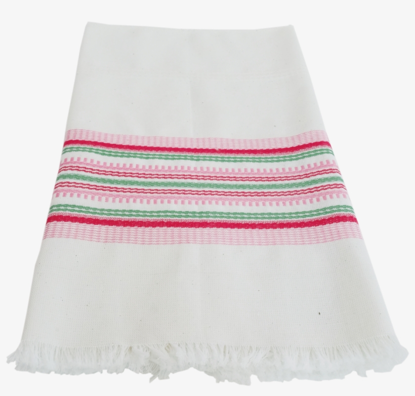 The Pink And Green Accents Of This Towel Adds A Splash - Wool, transparent png download