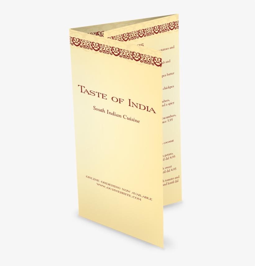 Indian Food Takeout Menu - Takeout Menu Design, transparent png download