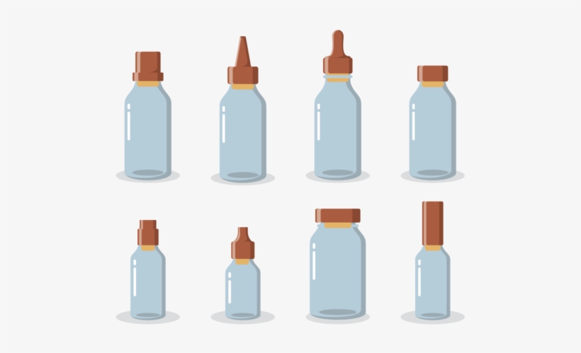 Bottle With Stoppers Icons Vector - Glass Bottle, transparent png download