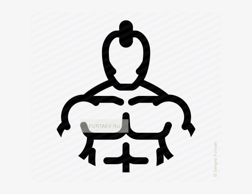 Vector Icon Of Strong Muscular Man With Mohawk - Vector Graphics, transparent png download
