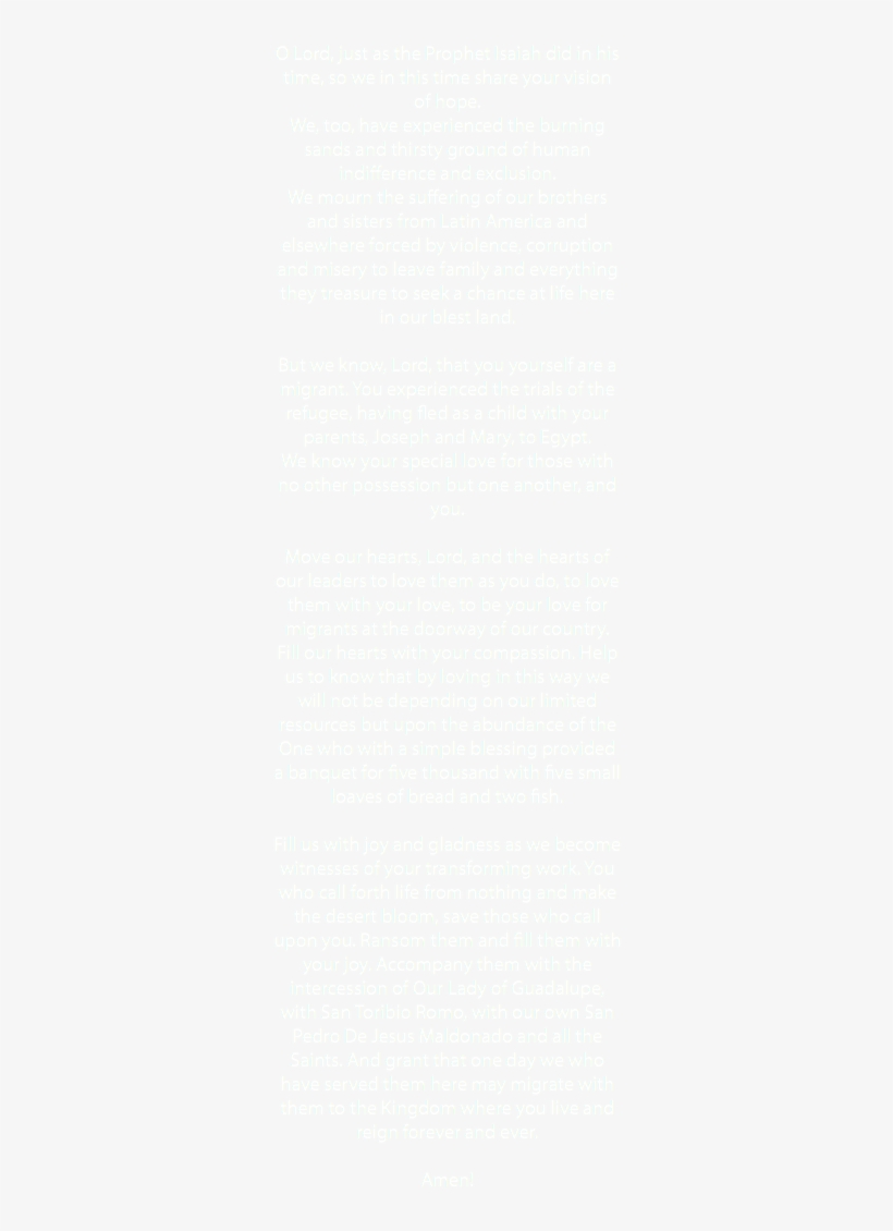 Prayer For Migrants O Lord, Just As The Prophet Isaiah - Printable In Christ Alone Lyrics, transparent png download