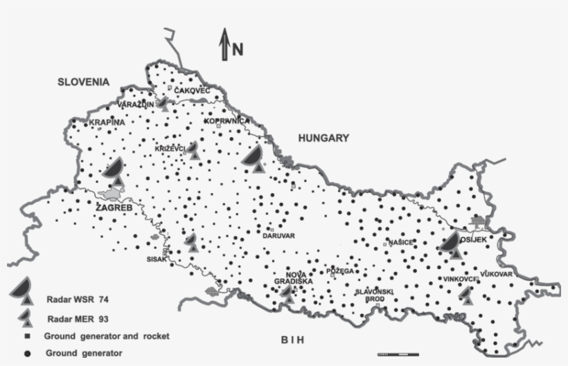 Operational Areas For Eight Radar Centres And Hail - Map, transparent png download