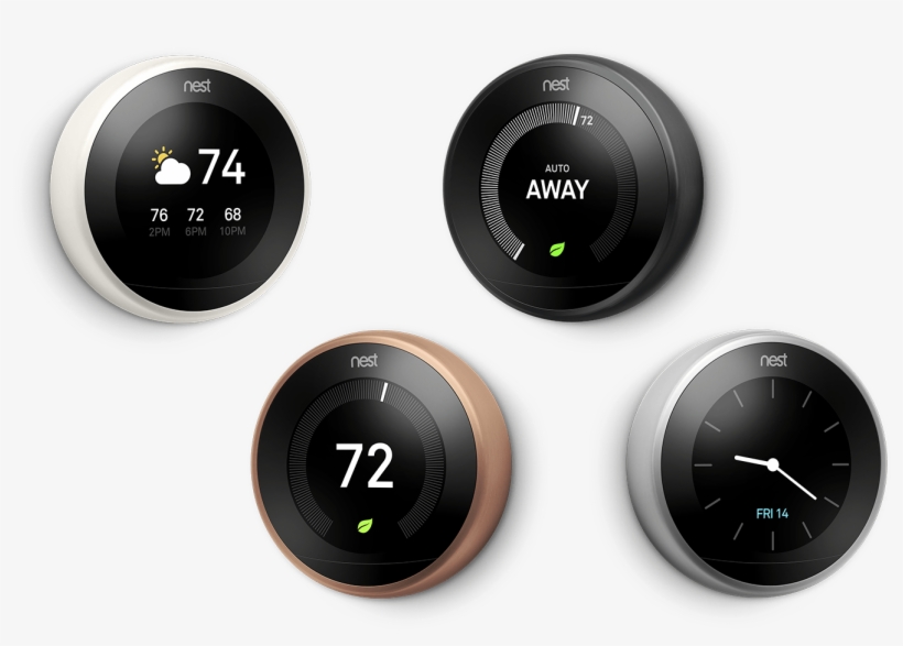 Image Of Nest Thermostat Color Options - Nest Black Vs Stainless Steel, transparent png download