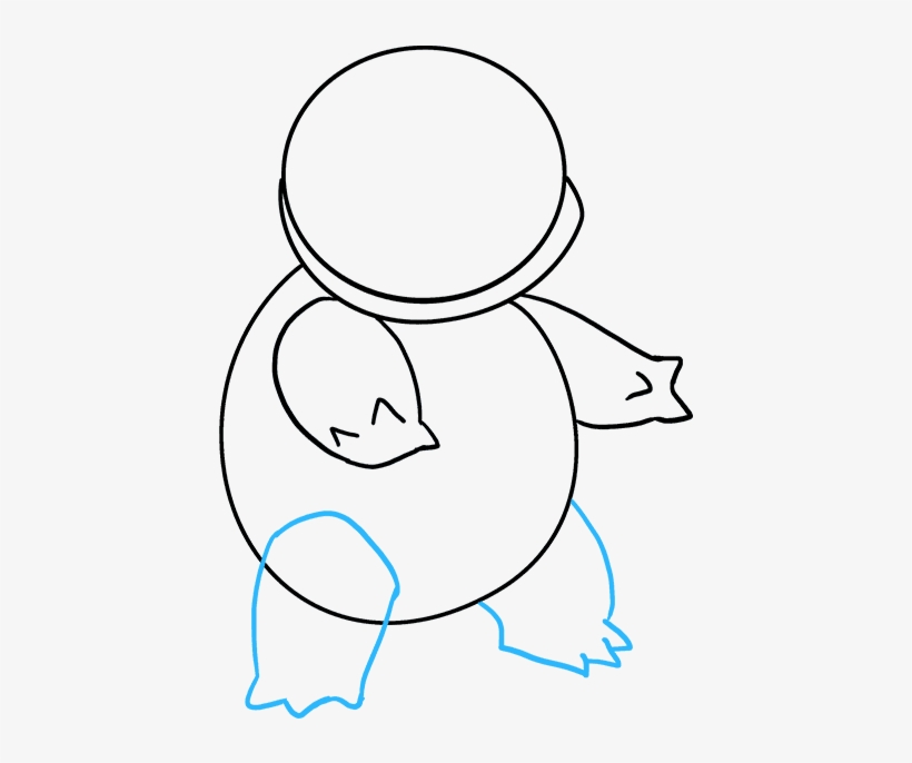 How To Draw Squirtle - Squirtle Drawing Guide Outline, transparent png download
