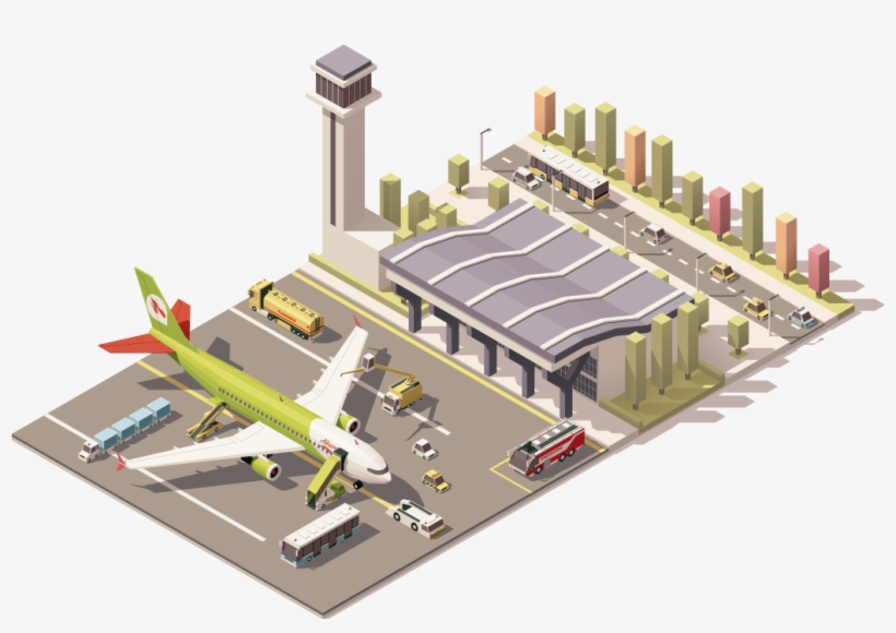 Airport - Isometric Airport Vector Free, transparent png download