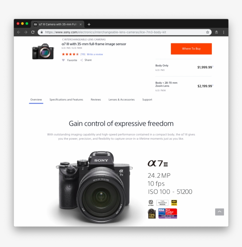 Https - //www - Sony - Lens Cameras /ilce 7m3 Body - Sony A7r Iii ราคา, transparent png download