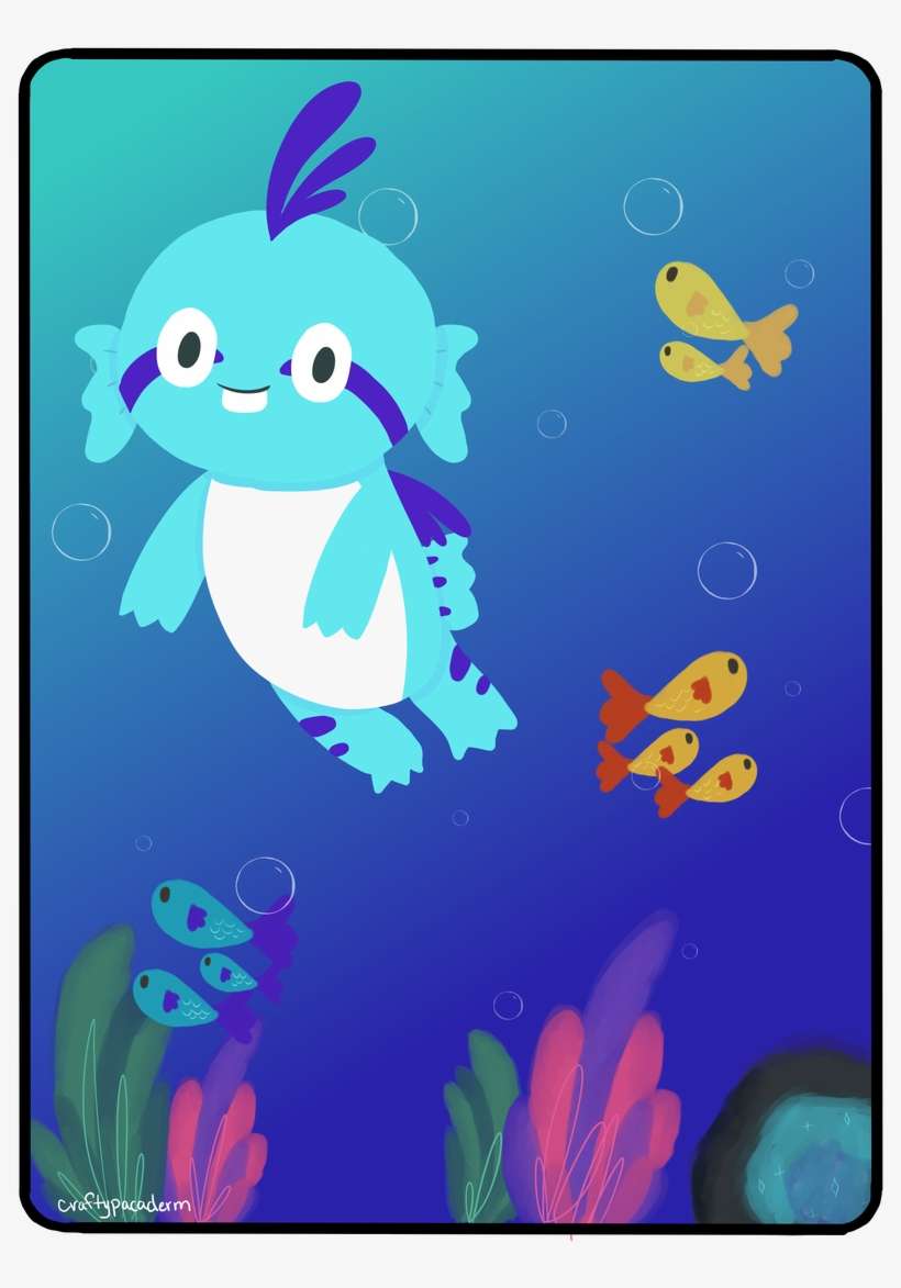 Really Happy With It ^^ Enjoy A Little Swimming Mrgly - Cartoon, transparent png download