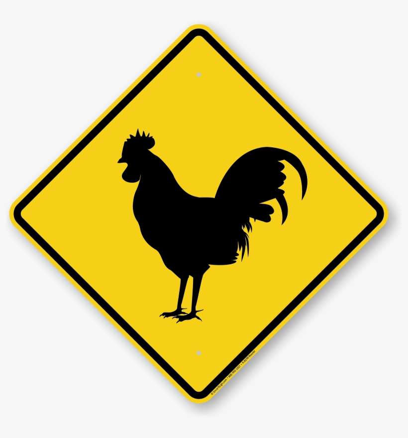 Rooster Crossing Symbol Sign - Bear Crossing Sign, transparent png download