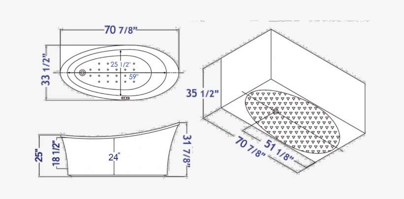 Eago Am1800 70" White Free Standing Oval Air Bubble - Architecture, transparent png download