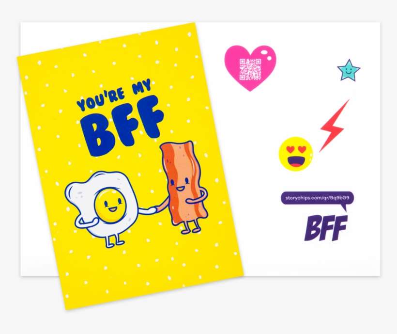 Bacon And Eggs Card - Heart, transparent png download