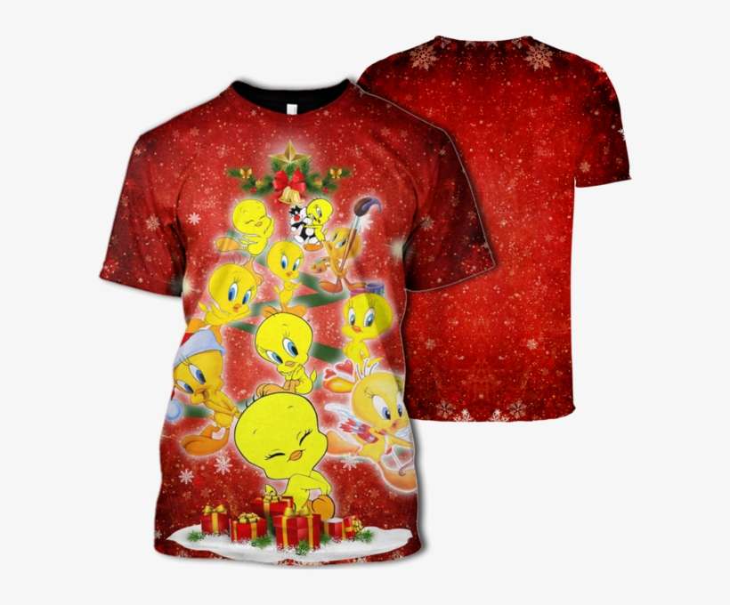 3d Tweety Bird Christmas Tshirt - Sweatshirt, transparent png download
