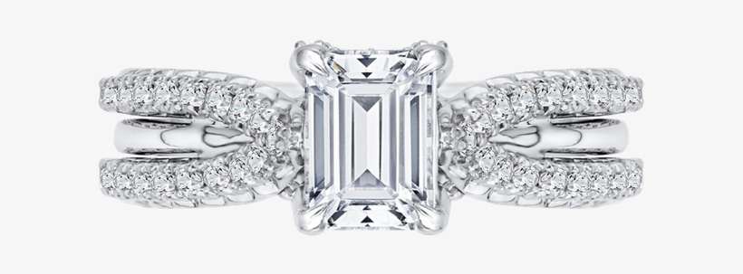 Carizza 18k White Gold Carizza Semi Mount Engagement - Engagement Ring, transparent png download