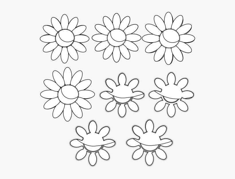 Eight Flowers Flora 34 Black White Line Art Coloring - Shetland Geopark Map, transparent png download