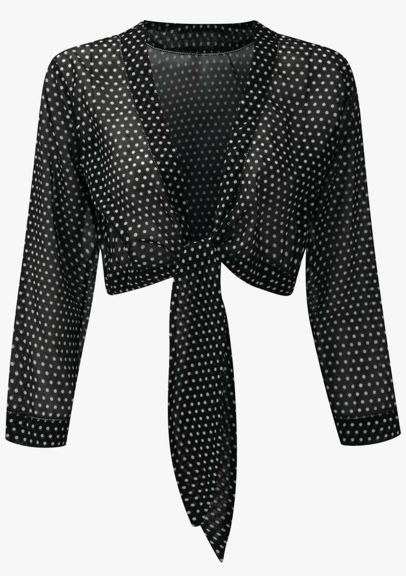 Clip Art Black Cotton Blouse Lisa Marie Fernandez - Polka Dot, transparent png download