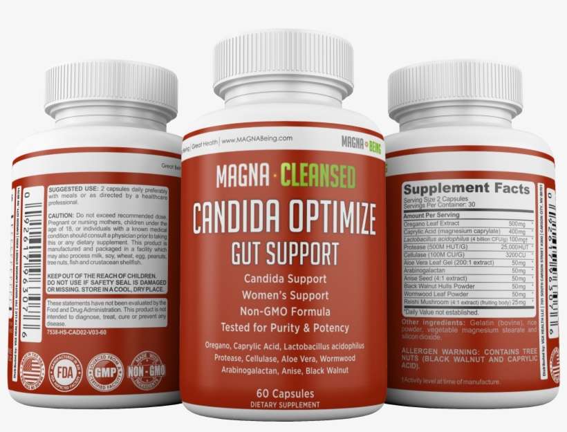 Candida Optimize Candida Cleanse Supplement 3-bottles - Prescription Drug, transparent png download