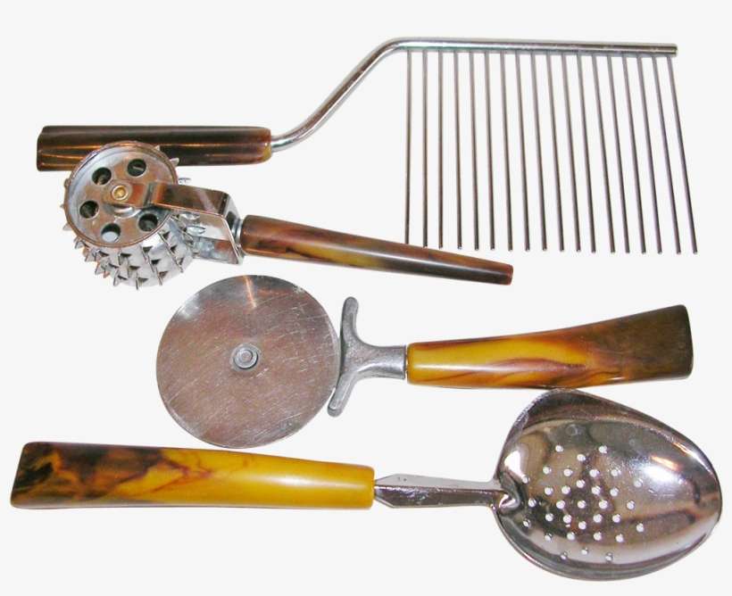 Vintage Mid Century Bakelite Handle Collection Of - Pizza Cutter, transparent png download