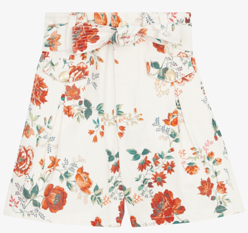 floral print denim skirt