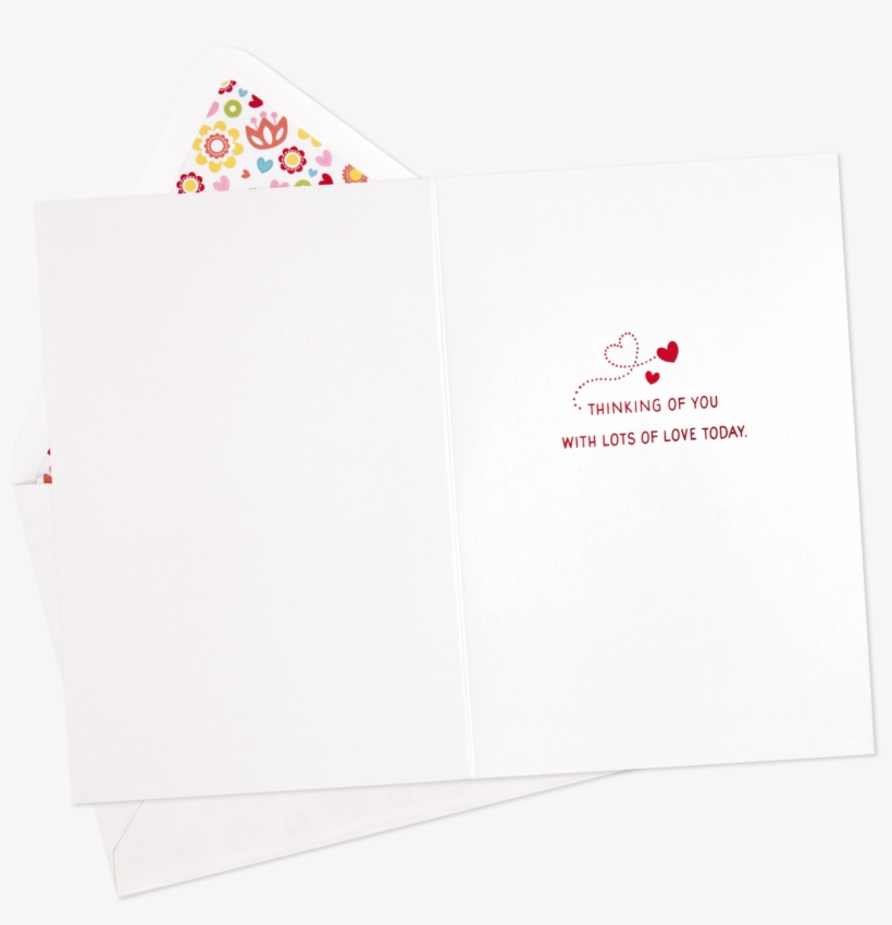 Red Heart With Cute Banner Valentine's Day - Envelope, transparent png download