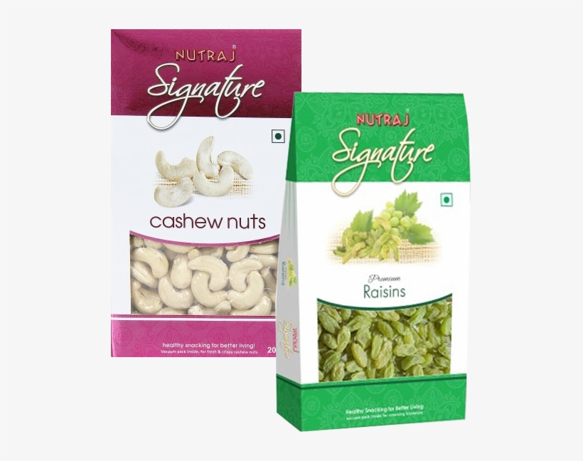 Combo Of Cashew Nuts Plain & Premium Raisins - Dry Fruit Pouch, transparent png download