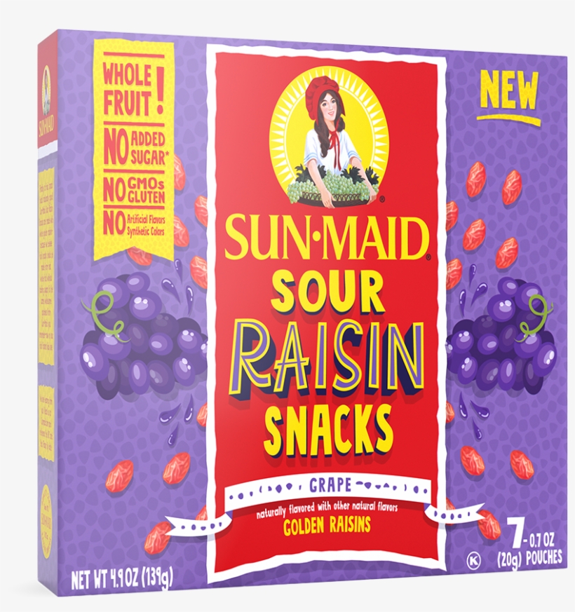 Sun-maid Grape Sour Raisin Snacks - Sun Maid Sour Raisin Snacks, transparent png download